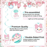 Pink Christmas Party Hanging Swirls Decorations, Pink Xmas Bow Merry Christmas Gingerbread Man Hanging Ornaments For Christmas Birthday Baby Shower Decor, Winter Holiday New Year Party