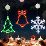 Christmas Window Decorations,3 Pack Jingling Bell,Christmas Tree,Snowflake Christmas Window Lights With Suction Cup, Tim