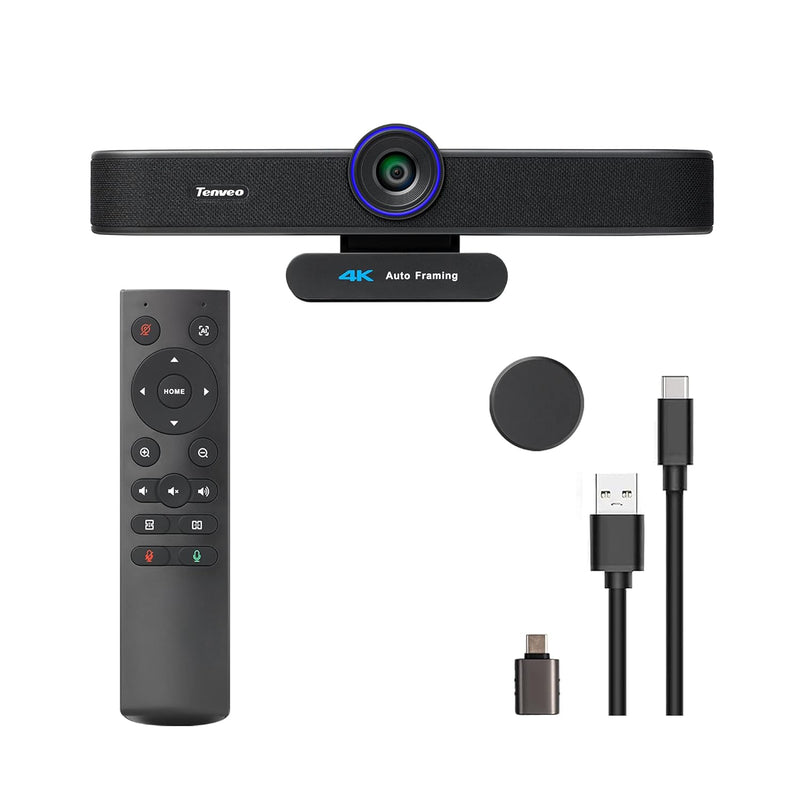 4K Uhd Webcam With Microphone And Speaker Ai Auto Framing 4X Digital Zoom Came