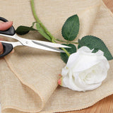 12 Pcs White Rose Artificial Flowers, Fake Roses With Long Stem Realistic Silk Rose Bouquets Wedding Valentines Day Decorations Faux Floral Arrangement Bridal Shower Party Home Table Decor