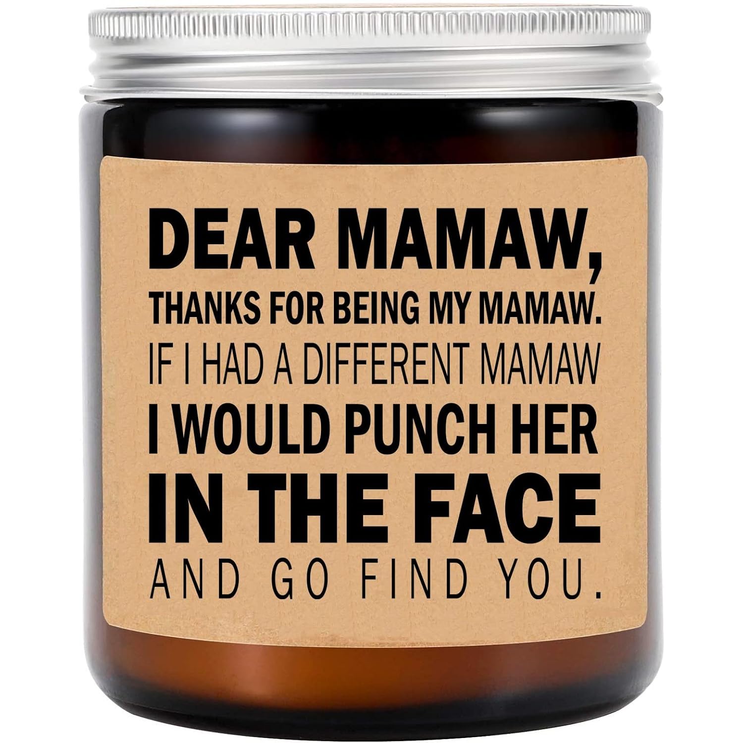 Mamaw Candle - Mamaw Gifts From Grandkids - I'D Punch Another In The Face - Fun Gag For Her - Mother'S Day Candle - Lavender Scented Candles 8Oz