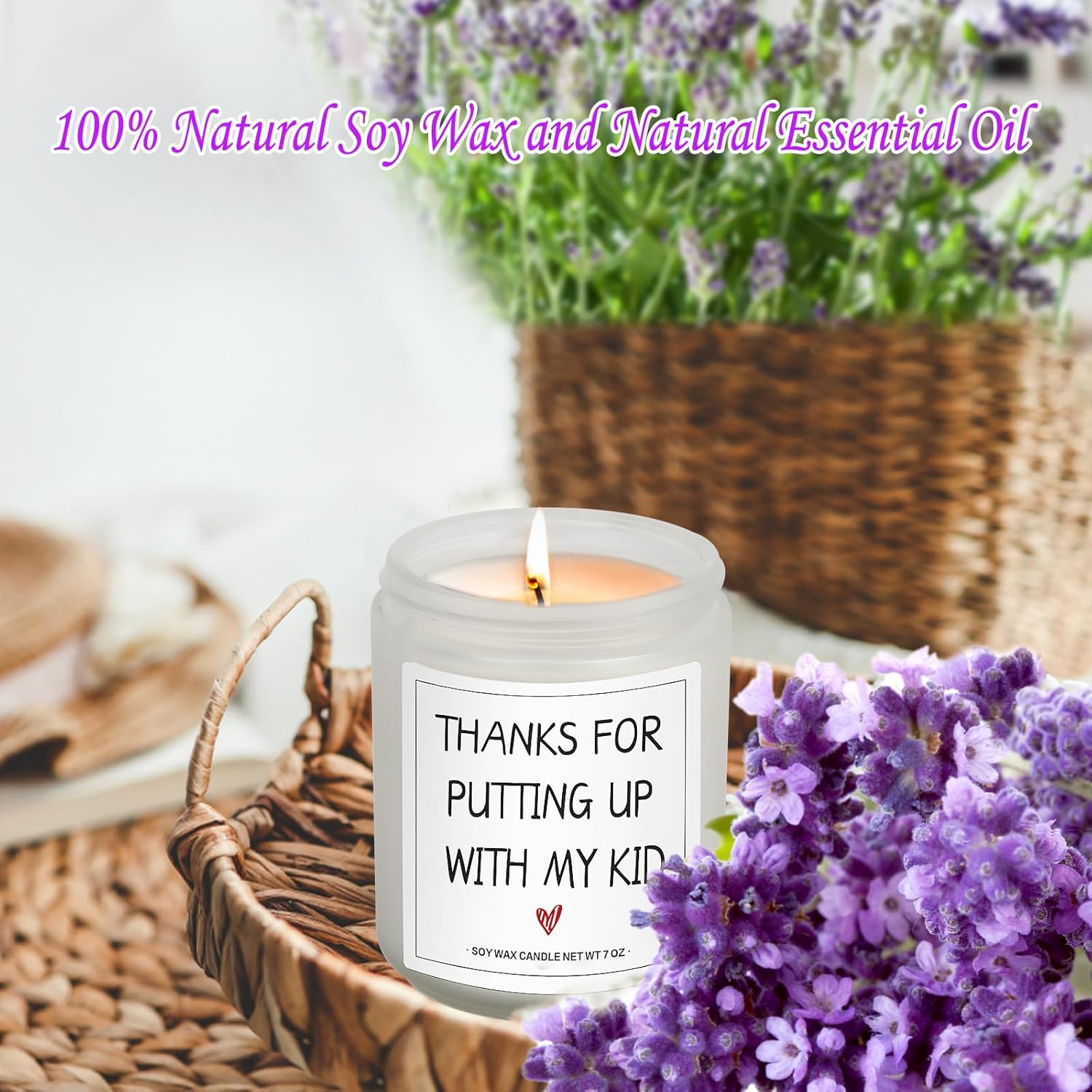Teacher Appreciation Gifts Thank You Gifts For Daycare Teacher Women Men Nanny Retirement Gifts Thanksgiving Gifts Graduation Gifts - Thanks For Putting Up With My Kid Candle - 7 Oz
