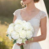 3 Bunches White Flowers Artificial Silk Ball Chrysanthemums Flower,Fake Flowers In Vase,Suitable For Home Decor,Weddings,Parties,Gardens,Restaurants. (White Ball Chrysanthemums)
