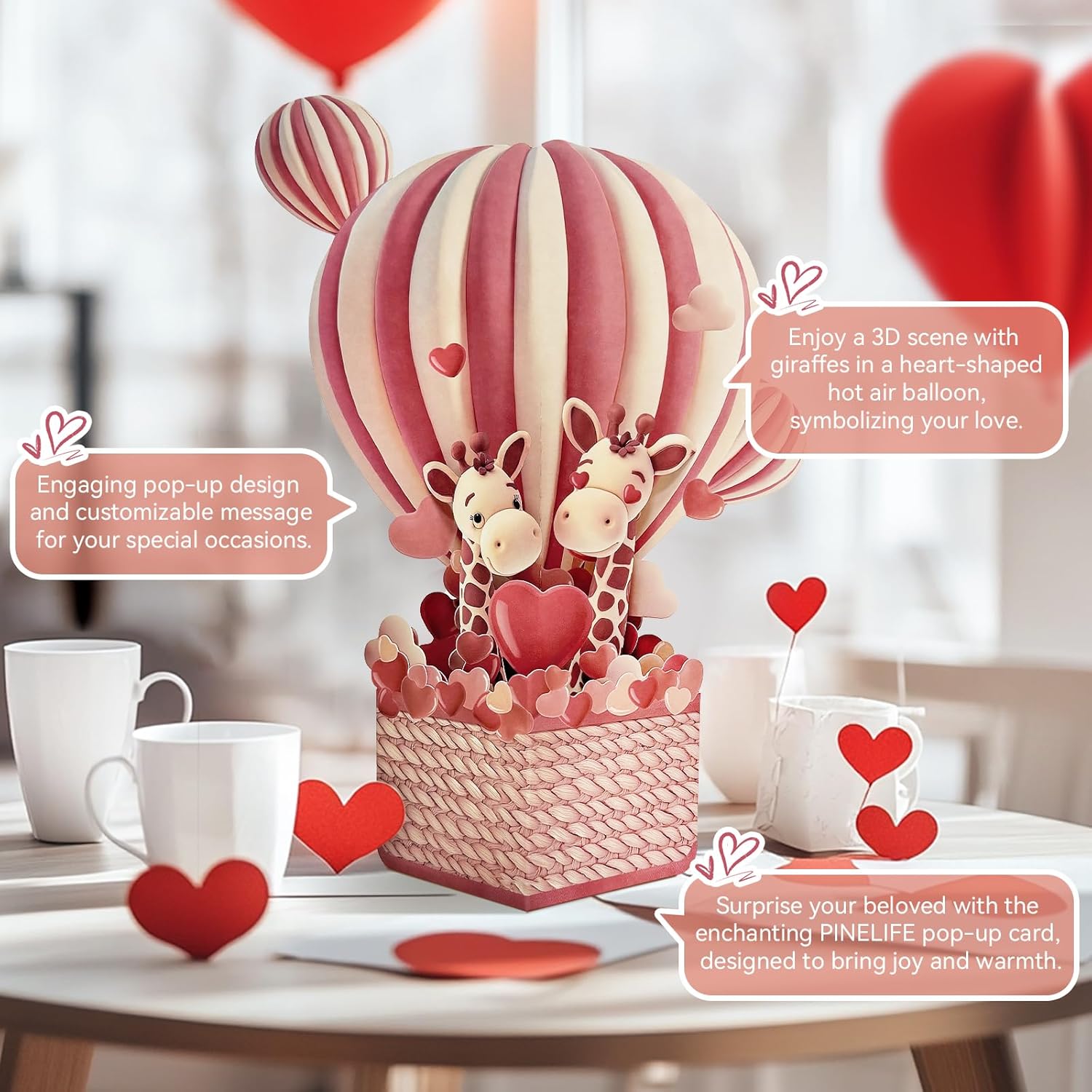 Pop Up Card, Anniversary Greeting Cards For Couples, Wife, Husband With Note Card & Envelope, Valentine'S Day And Birthday Gift Idea (Lost In Love)