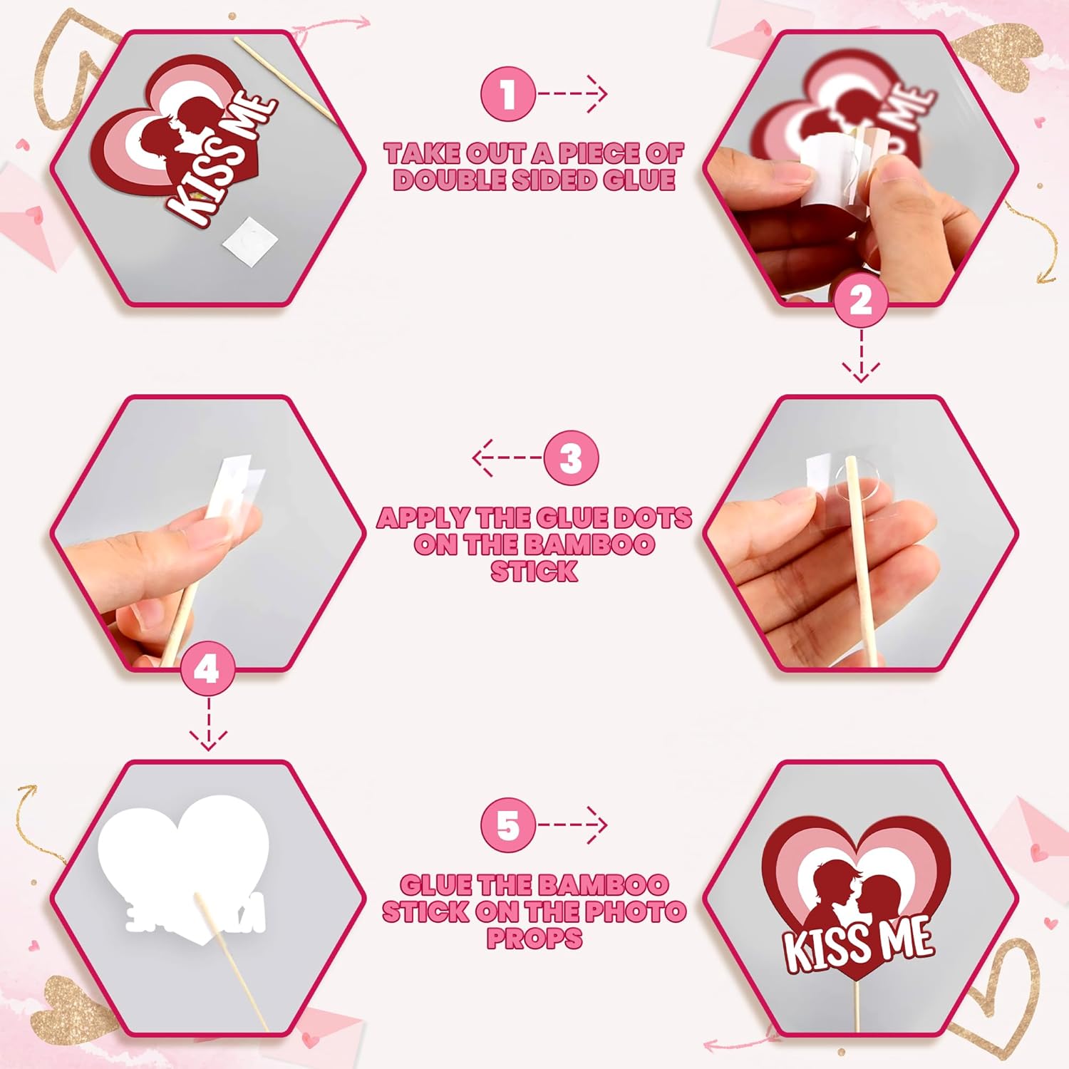 , Red Valentines Photo Props - Pack Of 35 | Red Valentines Day Photo Props For Valentines Decorations | Valentines Day Props For Photography | Valentine Props For Valentines Day Decorations