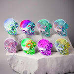 Skull Resin Mold Silicone Molds For Epoxy Resin Casting 8Pcs Mini 3D Skull Candle Mold Halloween Key Ring Accessory