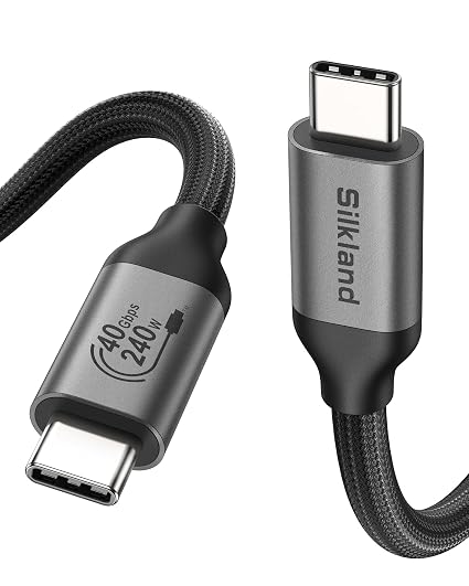 USB4 Thunderbolt 4 Cable 4FT 40Gbps 240W USB C to USB C Fast Charging Cable