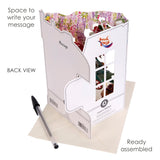 SANTORO Swing Card, 3D Pop Up Greeting Card - Florist And Flower Cart - For Her, For Mom, Birthday, Mother's Day