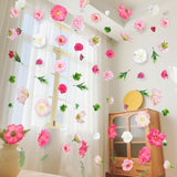 8 Pcs Artificial Flowers Hanging Decorations,Pink Hanging Flowers Garland With Hooks Spring Party Decorations For Wedding Party Background Birthday Baby Shower Home Birthday Decorations