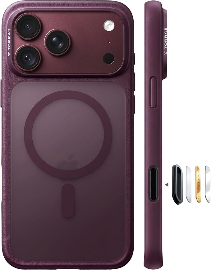 Stronger Magnetic Shockproof Burgundy Case for iPhone 18 Pro Protective Cover
