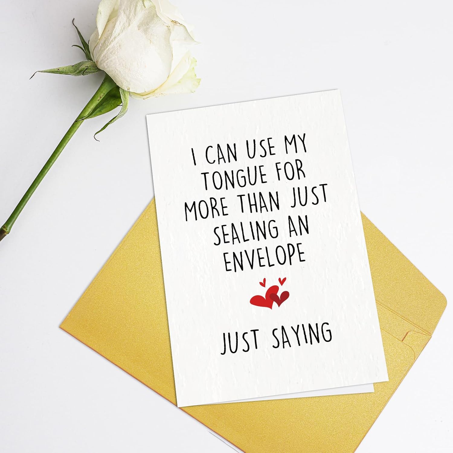 Naughty Birthday Card For Women Men, Rude Anniversary Card For Him Her, Valentines Day Card, Use My Tongue For More Than Just Sealing An Envelope