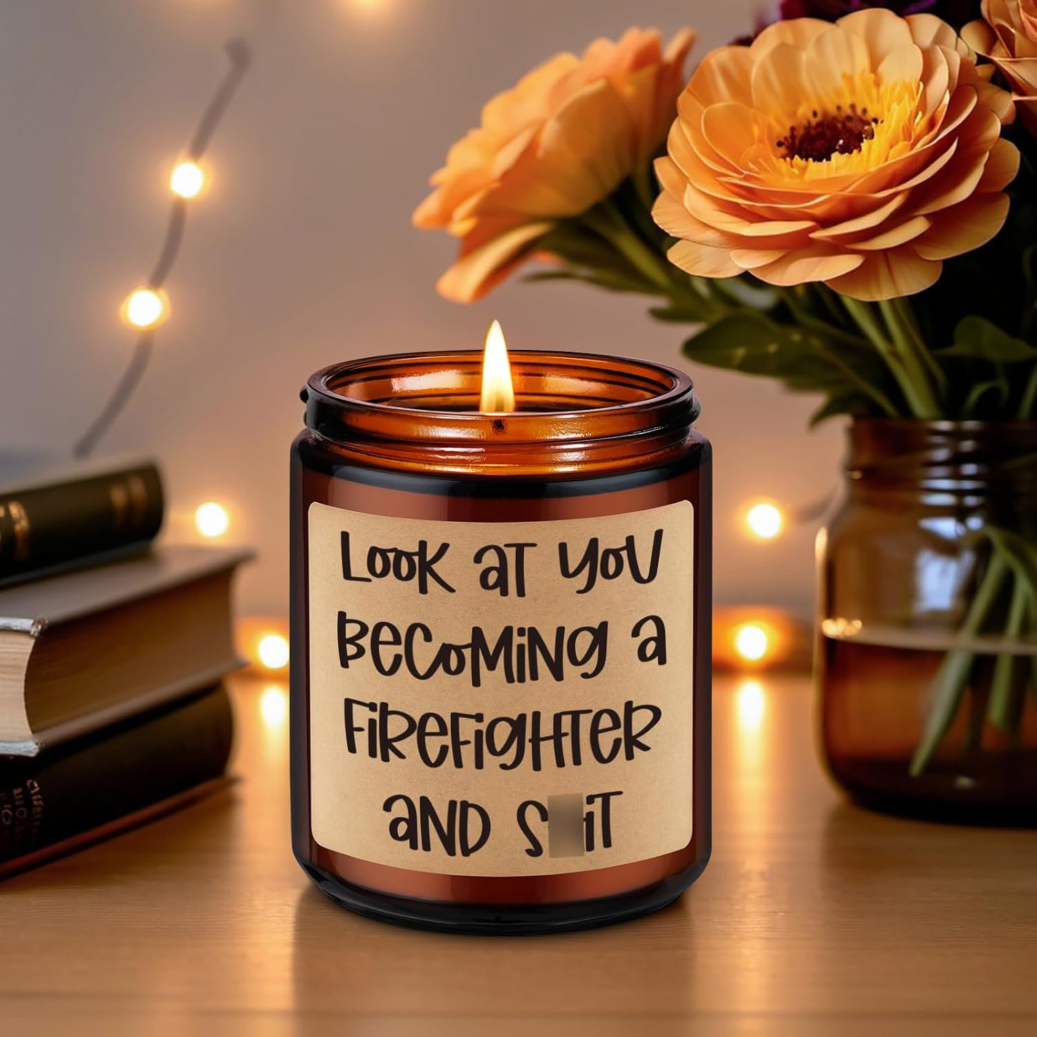 Candle, Firefighter Gifts For Men, Women - Fire Fighter Accessory, Fireman Gifts For Men - Funny Firefighter Academy Graduation, Valentines Day Ideas For Firefighters, Firemen, Fire Department