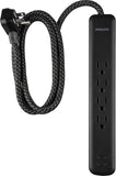 Surge Protector Power Strip with 4 Outlets 2 USB C 2 USB Ports 4FT Braided Extension Cord