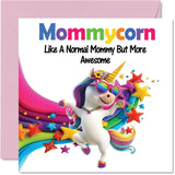 Mommy Birthday Card - Awesome Mommycorn - Happy Birthday Card For Mommy Mom From Son Daughter, 5.7 X 5.7 Inch Unicorn Bday Greeting Cards