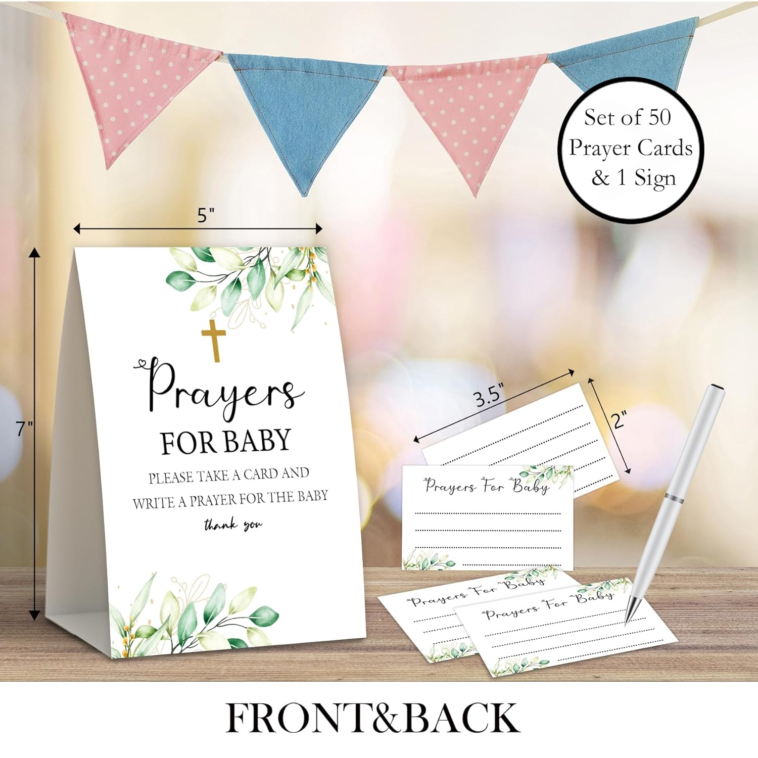 Eucalyptus For Shower,Prayers For Baby,Prayer Cards For Baby Shower,Baby Bible,Baby Shower Games,Pregnancy Prayer Cards,Baby Shower Guest Book,Christian Bible,50 Prayer Cards & 1 Sign -2