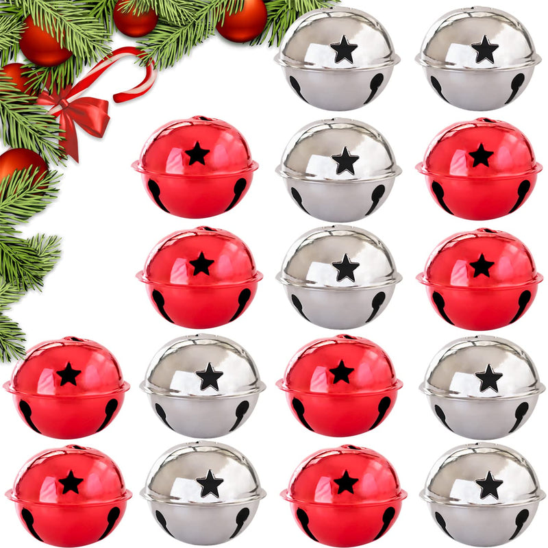 16 Pieces Jingle Bells Christmas Star Bells Craft Bells For Christmas Party 1.