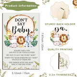 51 Pcs Don'T Say Baby Shower Game Favors Include Forest Animal Baby Shower Sign And 50 Mini Animal Clothespins For Boys Girls Gender Reveal Party Decoration Supplies