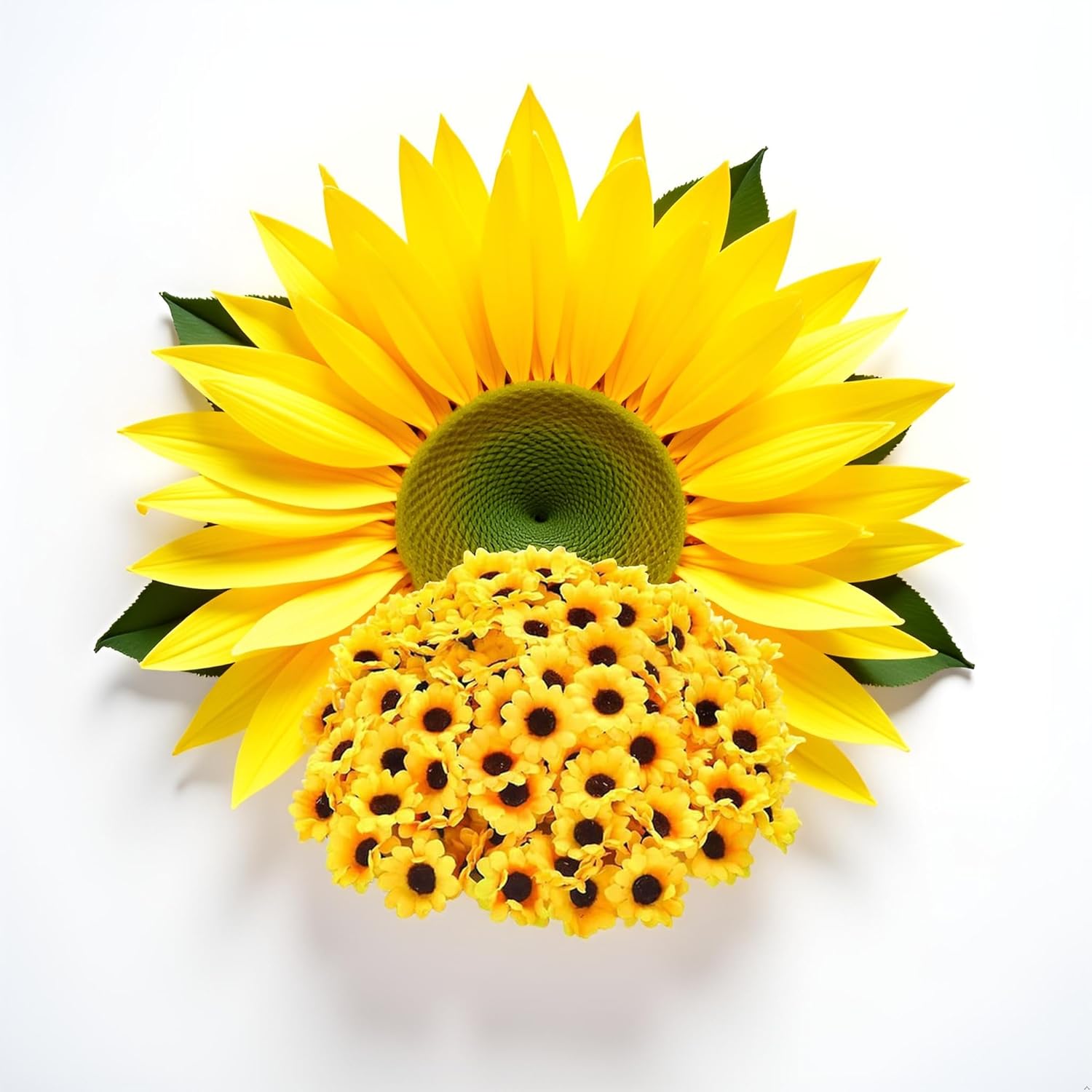 100 Pcs Sunflowers Artificial Flower Heads, Yellow Mini Fake Sunflowers Decorative Fabric Flowers Craft Floral Embellishments Silk Sun Flower Head Decorations Diy Wedding Floral Home Decor