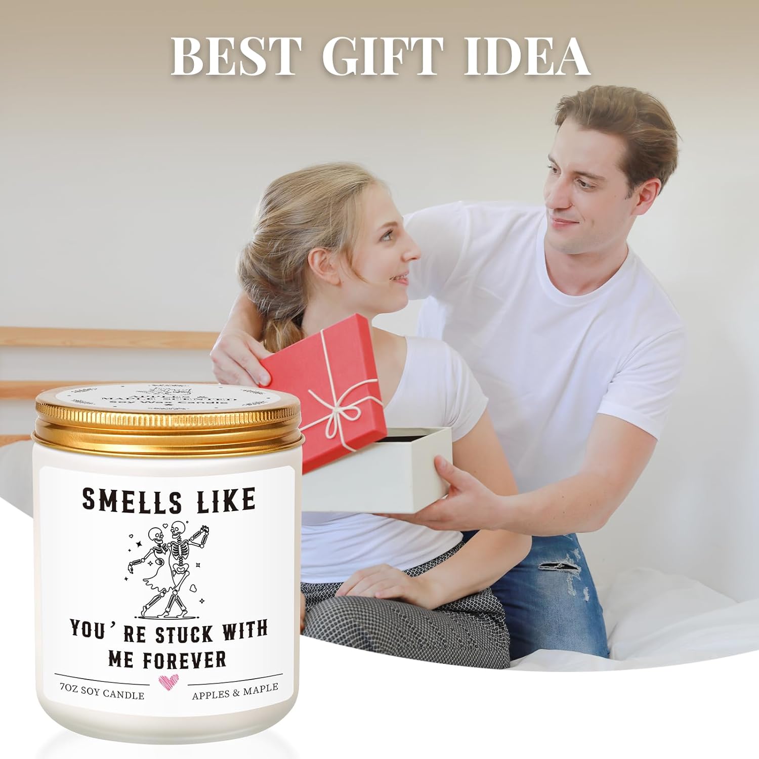 Valentines Gifts For Her Him, Funny Anniversary Candle Gifts For Women Men Couple - Apples Maple Scent, Christmas Birthday Gift For Girlfriend Boyfriend Wife Husband, Cute Best Friend Friendship Gift