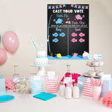 Fishing Theme Gender Prediction Game Kit - Baby Shower Voting Poster With Adhesive Fish Cutouts Decor Supplies For Guests, Kids & Adults