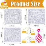 3 Pack Easter Earring Molds For Resin, Easter Bunny Molds Silicone Egg Epoxy Resin Casting Mold With 200Pcs Metal Hook For Keychain Jewelry Pendant Diy Earring Supplies