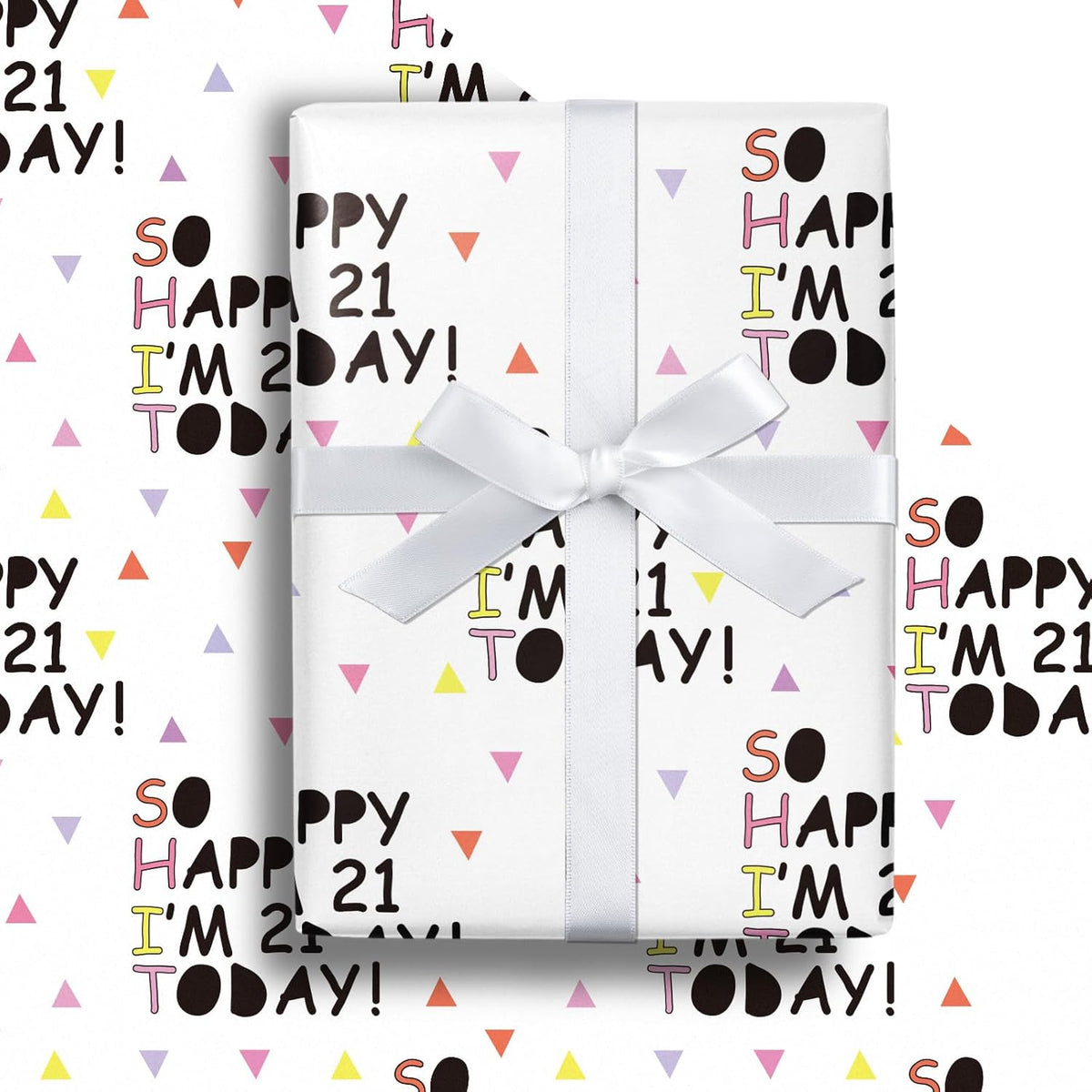 21St Birthday Wrapping Paper Roll, Pink So Happy I'M 21 Today!, For Age 21 Girls, Women, Adults, Friends Birthday Holiday Party Gift Wrap Mini Roll, 17 Inches X 16.4 Feet (23.2 Sq.Ft.)
