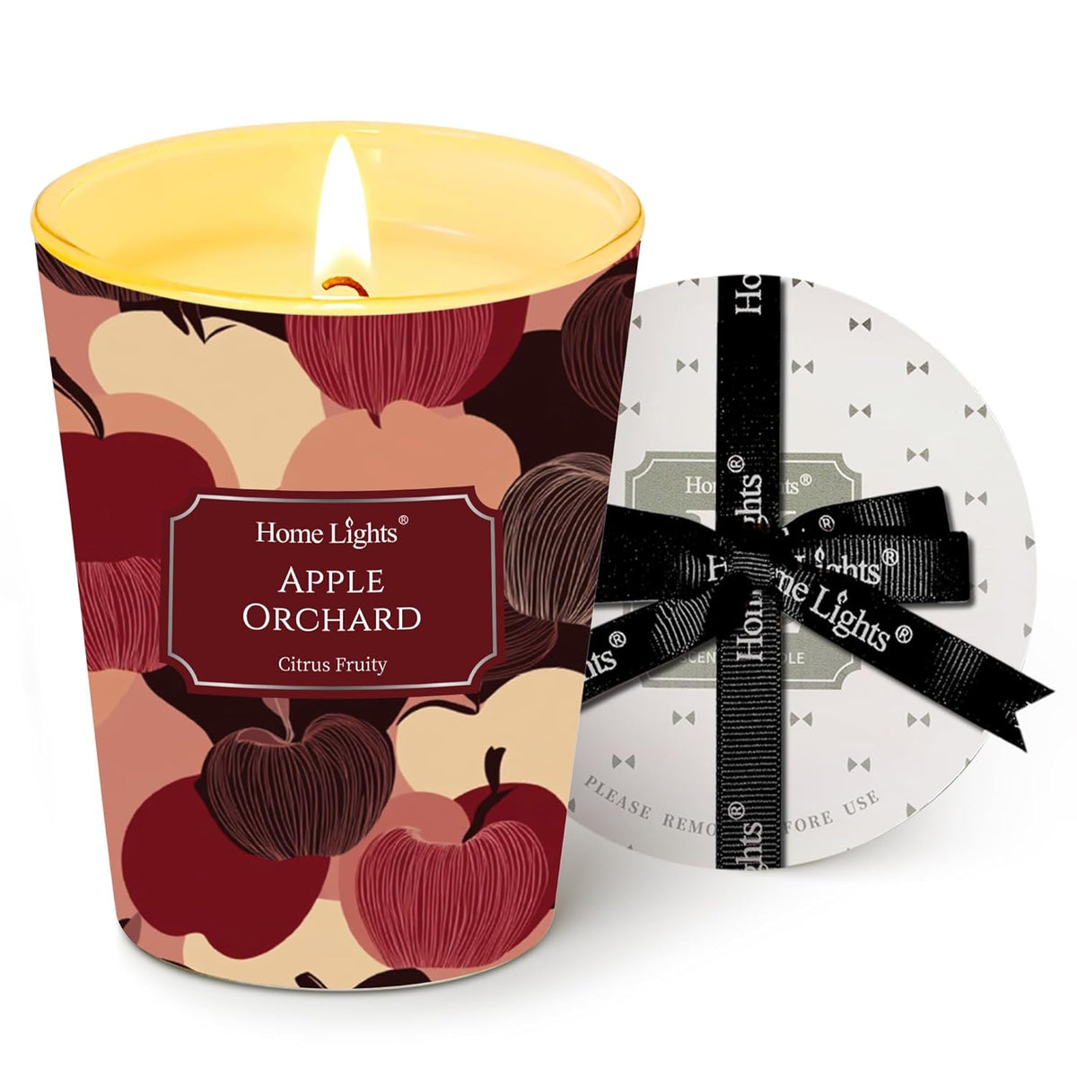 Homelights Soy Wax Candles For Home Scented, 1-Wick Candles In Apple Orchard Scented, Aromatherapy Candles Gift For Parties, Relaxing, Eclectic Mixed Styles, 6.7Oz