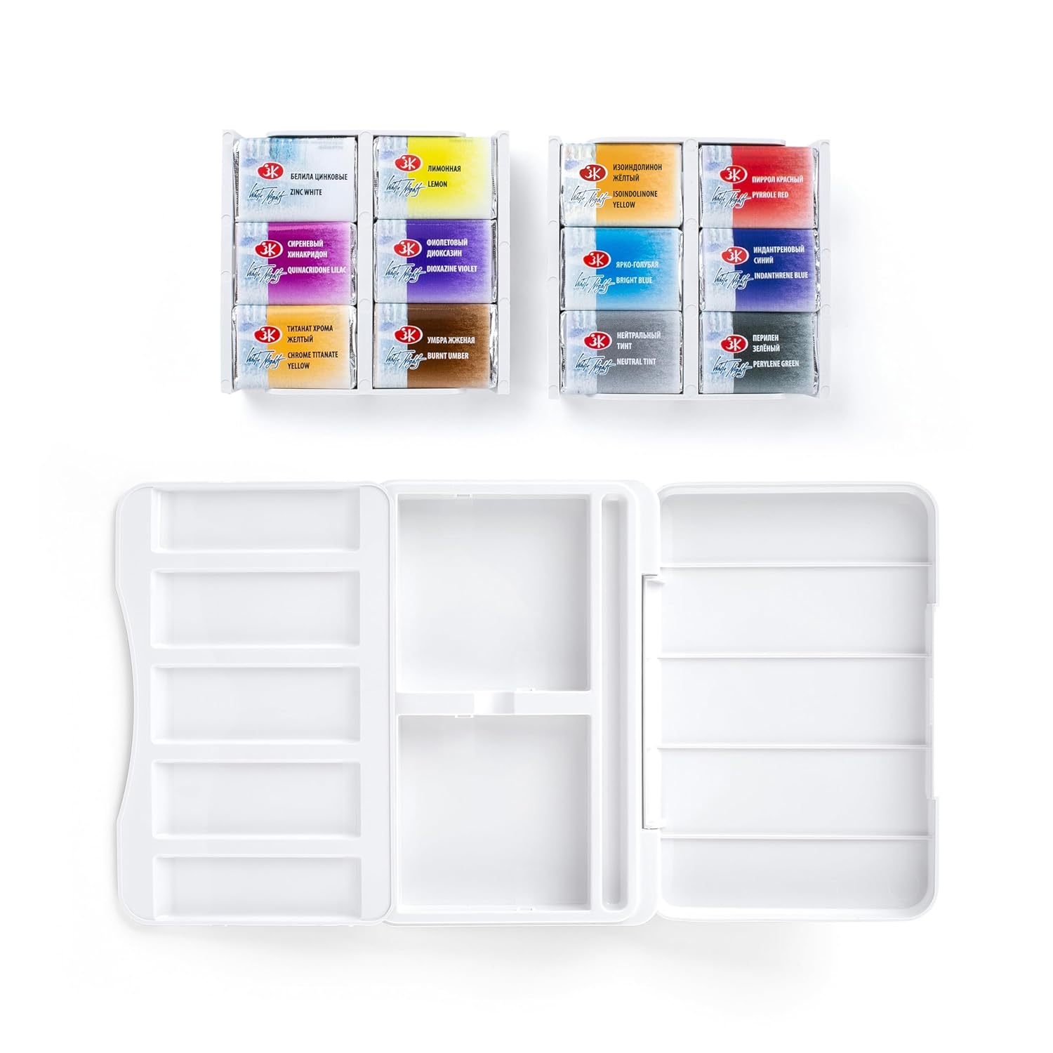 Professional Watercolor Set – Atlas Botanical Collection, 12 Full Pans, Artist Grade, Vibrant & Lightfast Colors In Durable Box By Nevskaya Palitra