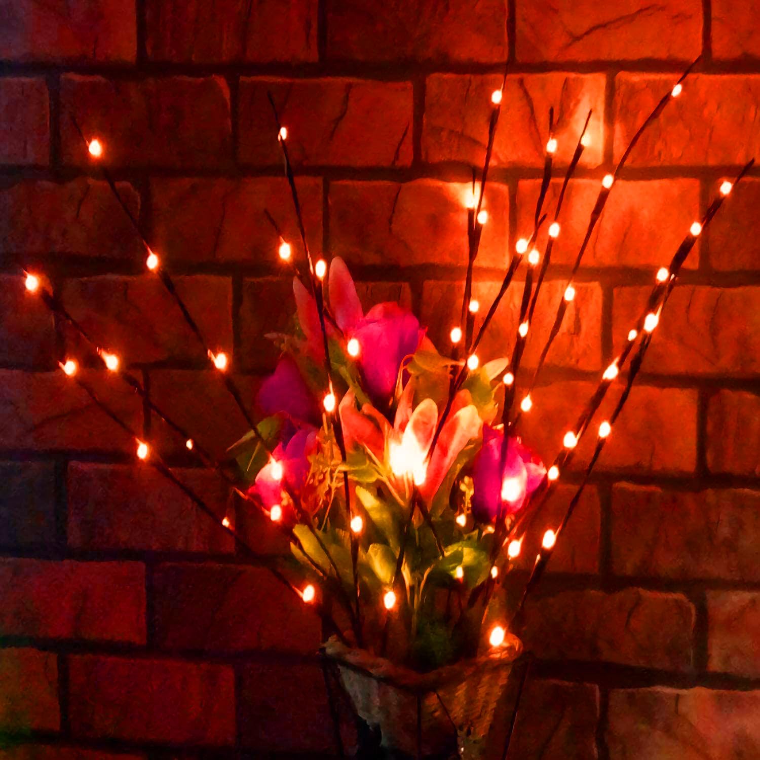 Branch Lights,3 Pcs Twig Light Usb&Battery Powered 8 Flashing Modes By Remote Control.Branch Lights For Indoor, Light Up