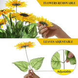 15.74'' Artificial Sunflowers Bouquet With 14 Heads(Two Different Diameter Of Flowers) And 40 Leaves Fake Silk Sunflowers Bouquet For Home Office Parties And Wedding Decoration
