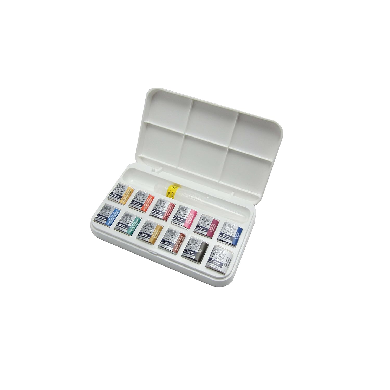 Winsor & Newton Cotman Half Pan with 12 Colors Water Brush