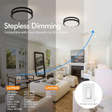 2 Pack 10 Inch Dimmable LED Flush Mount Ceiling Lights 30W 3200LM Black