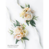 Set Of 2 Wrist Corsage Wristlet For Wedding Bridesmaid Mother Grandmother For Bridal Shower Wedding Artificial Roses Flower Prom (Champagne)