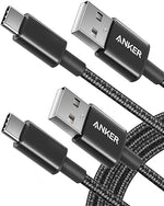 [2-Pack 6ft] USB A to USB C Charger Cable for Samsung, LG, Black (USB 2.0)