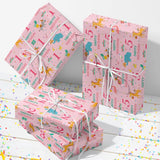 3Rd Birthday Wrapping Paper Roll - Pink Happy Birthday With Cute Animal Design For Age3 Baby Girl, Party, Baby Shower - Mini Roll - 17 Inches X 16.4 Feet (23.2 Sq.Ft.)