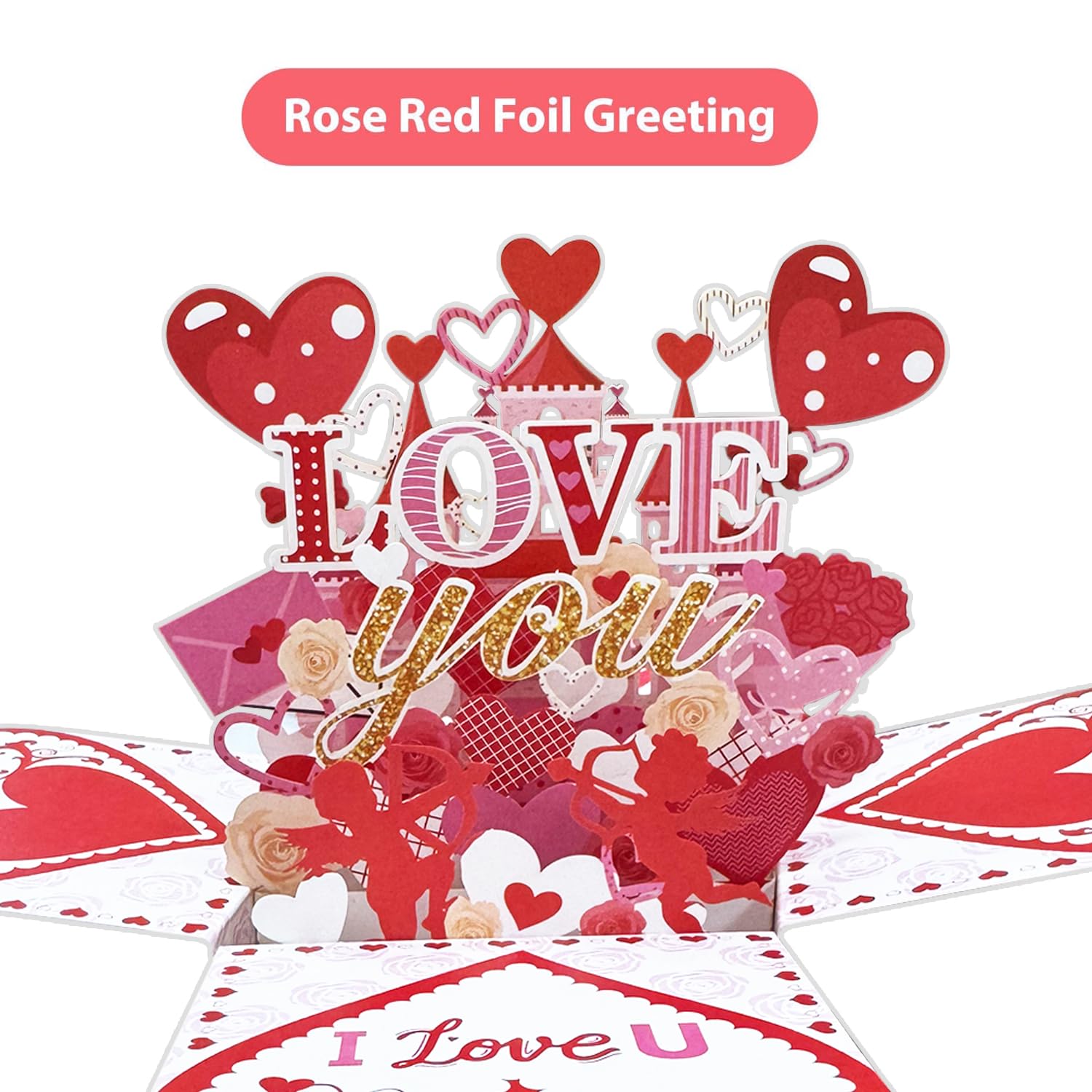 3D Pop Up Card, I Love You Valentine'S Day Greeting Card, Anniversary Cards For Wife, Girlfriend, Wife, Husband, Couple, Girlfriend, Mom
