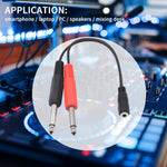 3.5Mm To 1/4 Adapter Cable, 1/4 Mono To 3.5Mm Stereo Splitter Adapter Cable, 1/8 Trs Female To Dual 6.35Mm Ts Male Stereo To Mono Y Splitter Cable, 20Cm/8Inch