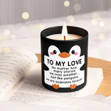 Valentines Day Gifts For Him Her, To My Love Penguin Candle 10Oz, Romantic Anniversary Birthday Gifts For Boyfriend Girlfriend Husband Wife, I Love You Couple Gift, Soy Wax Scented Candles