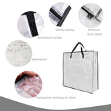 6 Pack Clear Storage Bags With Zipper And Handles, Blanket Bags For Closet Storage, Moving And Packing Supplies For College, Underbed Storage Organizer For Clothes Pillow Bedding Christmas Wreath