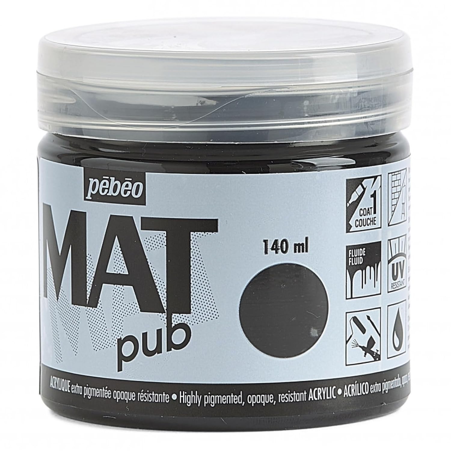 Pebeo Mat Pub, extra fine, 140 ml-Ivory Black Acrylic Paint