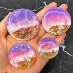 32-Cavity Set Of 2'', 1.75'', 1.5'', 1.25'' Circle Grip Mold, Magnet Mold, Round Keychain Silicone Mold For Resin (No Hole)