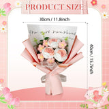 Crochet Flowers, Crochet Flowers Bouquet Of Rose, Crochet Artificial Flowers?11Pcs?? Suitable For Mother'S Day, Valentine'S Day, Graduation Ceremony, Birthday Wedding Teacher'S Day (Pink)
