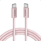 240W USB C to USB C Braided Fast Charging Cable 6FT Pink for iPhone 17 MacBook iPad Samsung