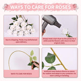 6 Pcs Fake Roses Artificial Flowers Bulk, White Roses Bridal Bouquet Silk Faux Rose With Stems For Wedding Flowers Decoration, Valentine'S Day, Anniversary,Home Decor (6Pcs, White)
