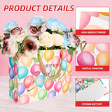 13" Large Happy Birthday Gift Bag With Tissue Paper And Card,Colorful Happy Birthday Gift Bag Set With Handles For Girls Kids Women,Colorful Balloon Design With Handles