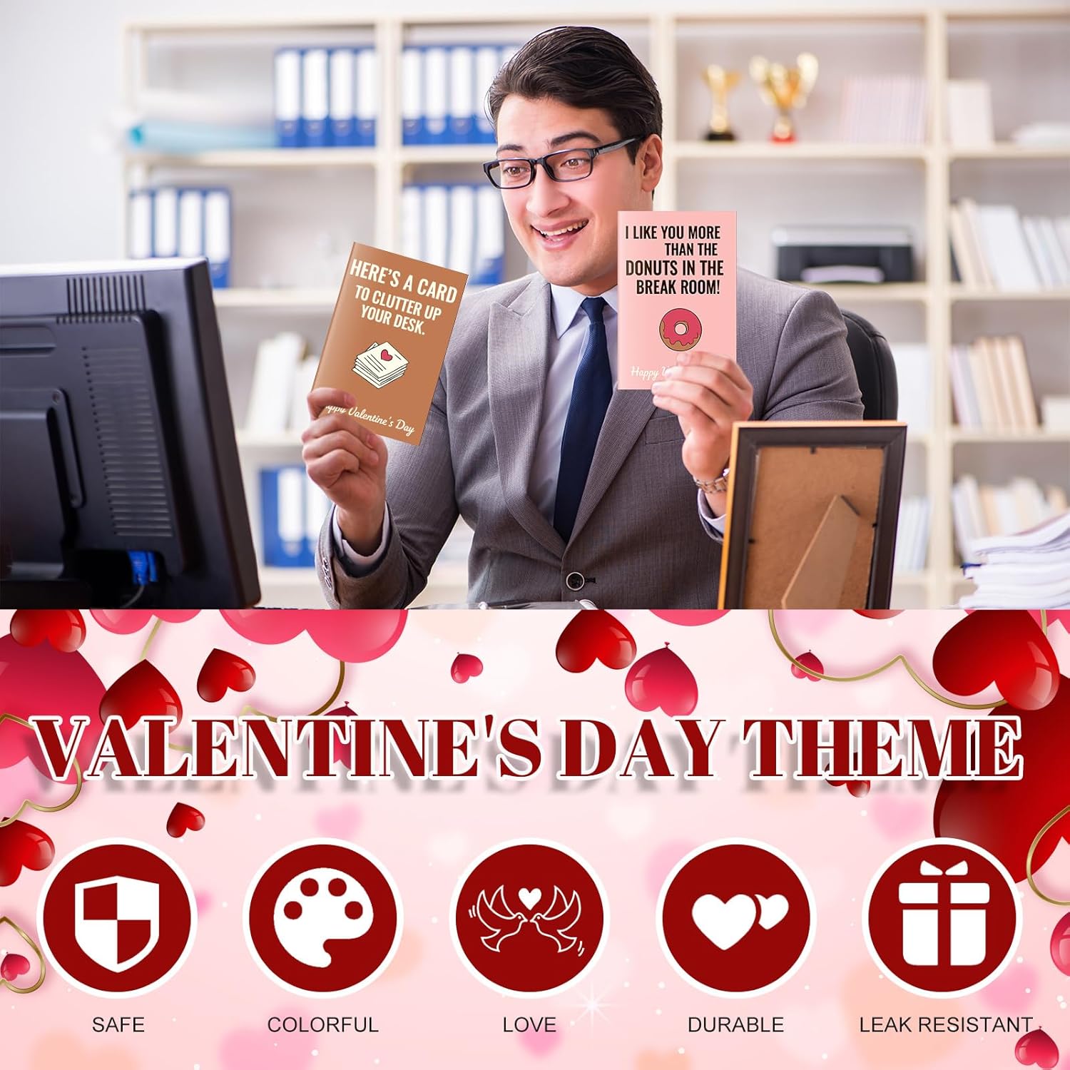 24 Pcs Funny Valentine'S Day Card For Coworkers, With Envelopes And Stickers 6 Designs Blank Inside Humorous Valentine'S Day Cards For Coworker Colleague For Colleague Boss Employees