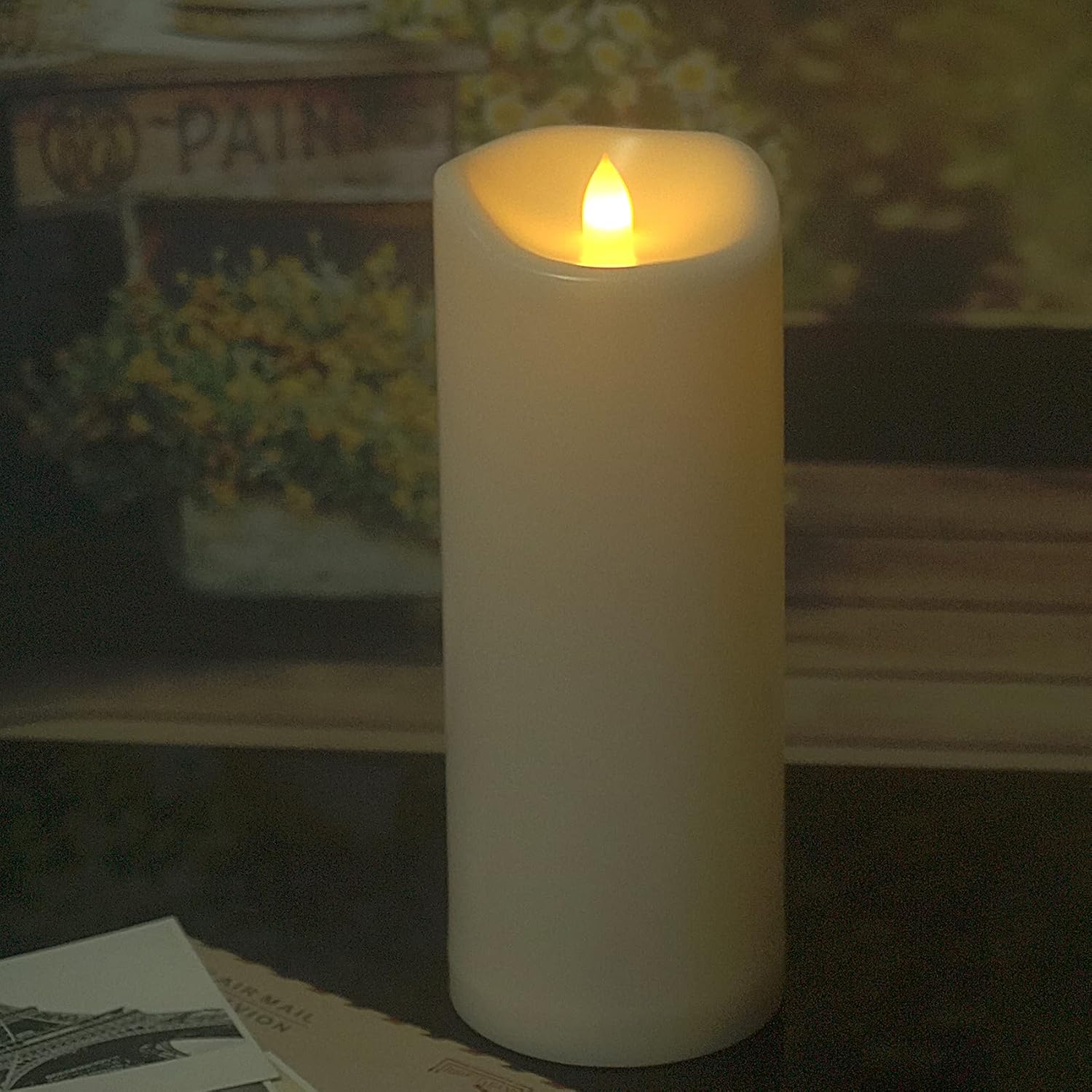 10"X4" Battery Operated Flameless Led Pillar Candle, Outdoor Waterproof Flickering Light With Remote & Timer For Halloween Party Wedding Party Home Decoration, 1 Pack