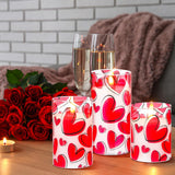 Valentine Led Flameless Candles Romantic Heart Battery Operated Pillar Candles For Romantic Night Valentine'S Day Gifts Proposal Anniversary Festival Gift Table Centerpiece Decor(Heart)