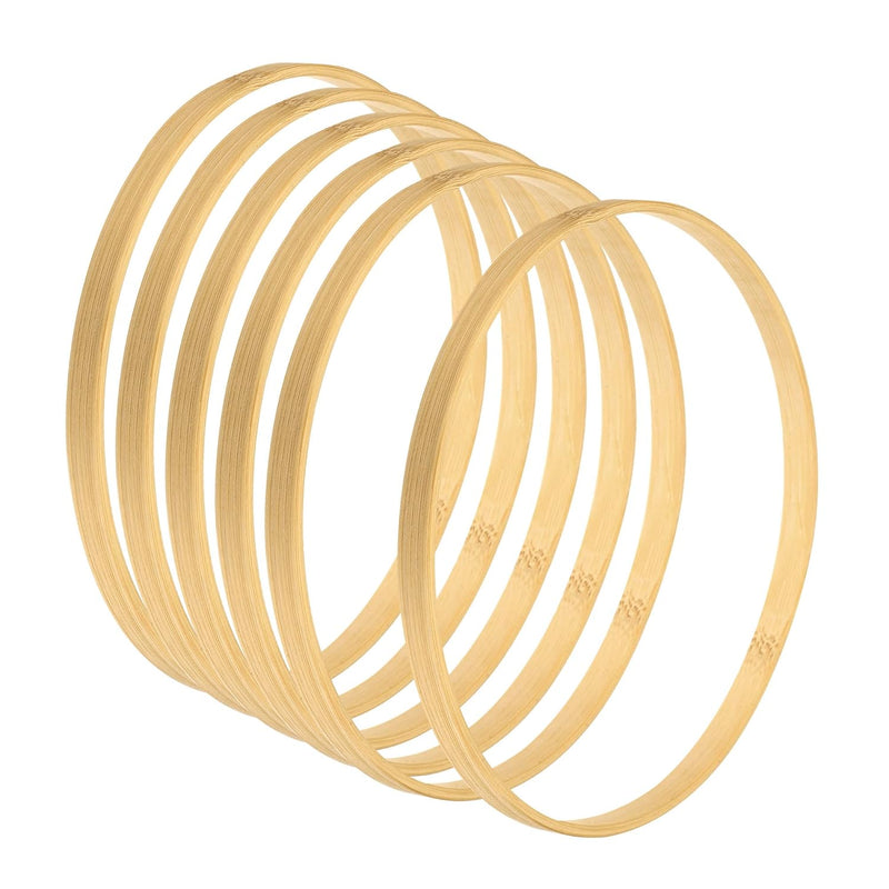 6.7 Inch Wooden Bamboo Floral Hoop, 6Pack Craft Rings For Diy Wedding Wreath D