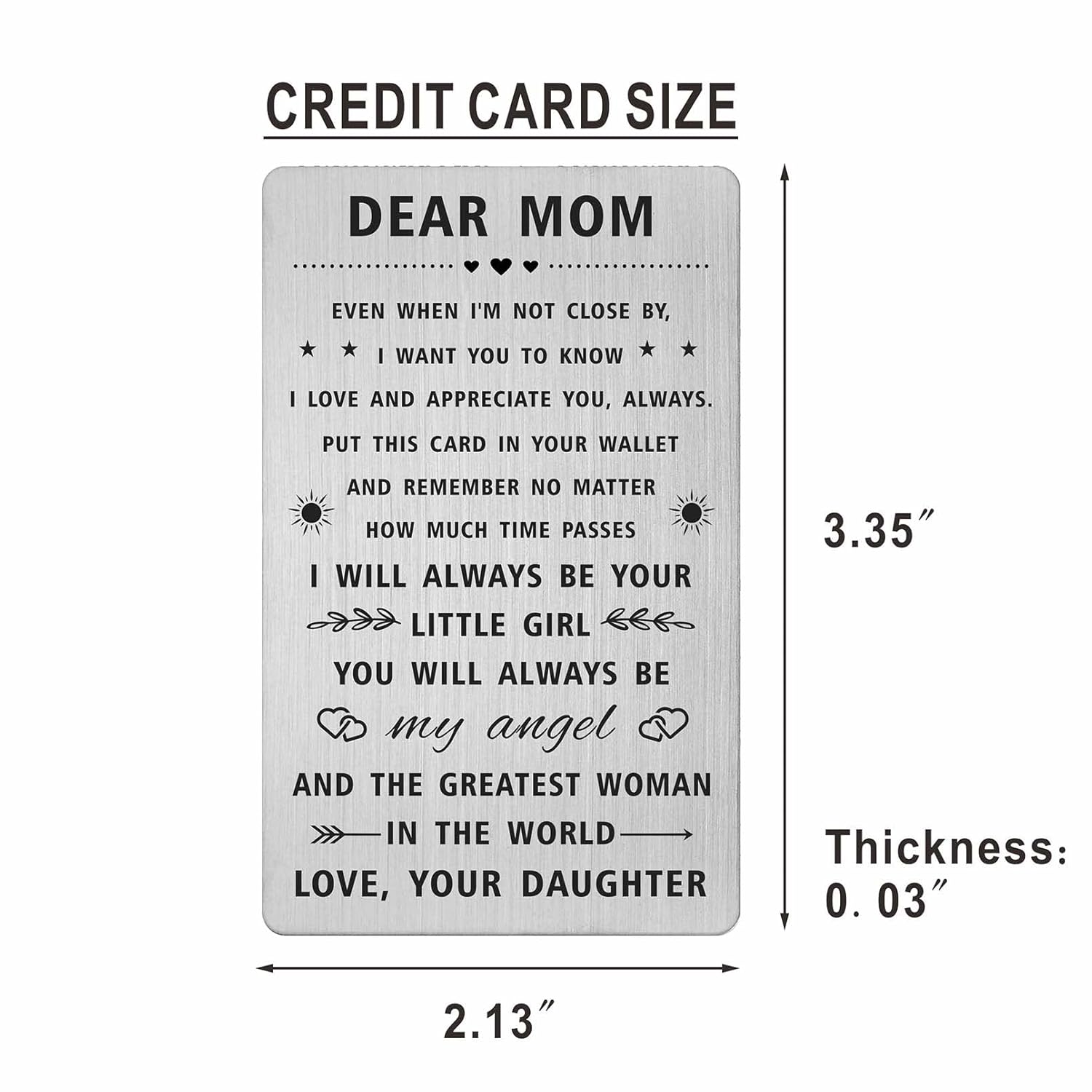 Mom Gifts For Women, Happy Mothers Day Card From Daughter, Long Distance Gifts Dear Mom, I Love You Mother Birthday Present